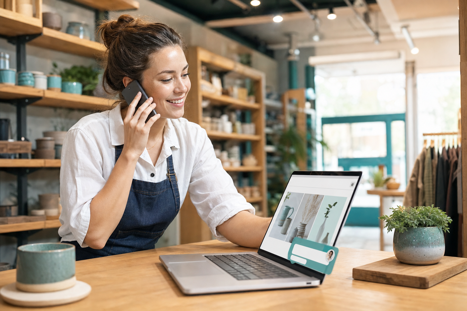 Business owner staying reachable with LeadBot